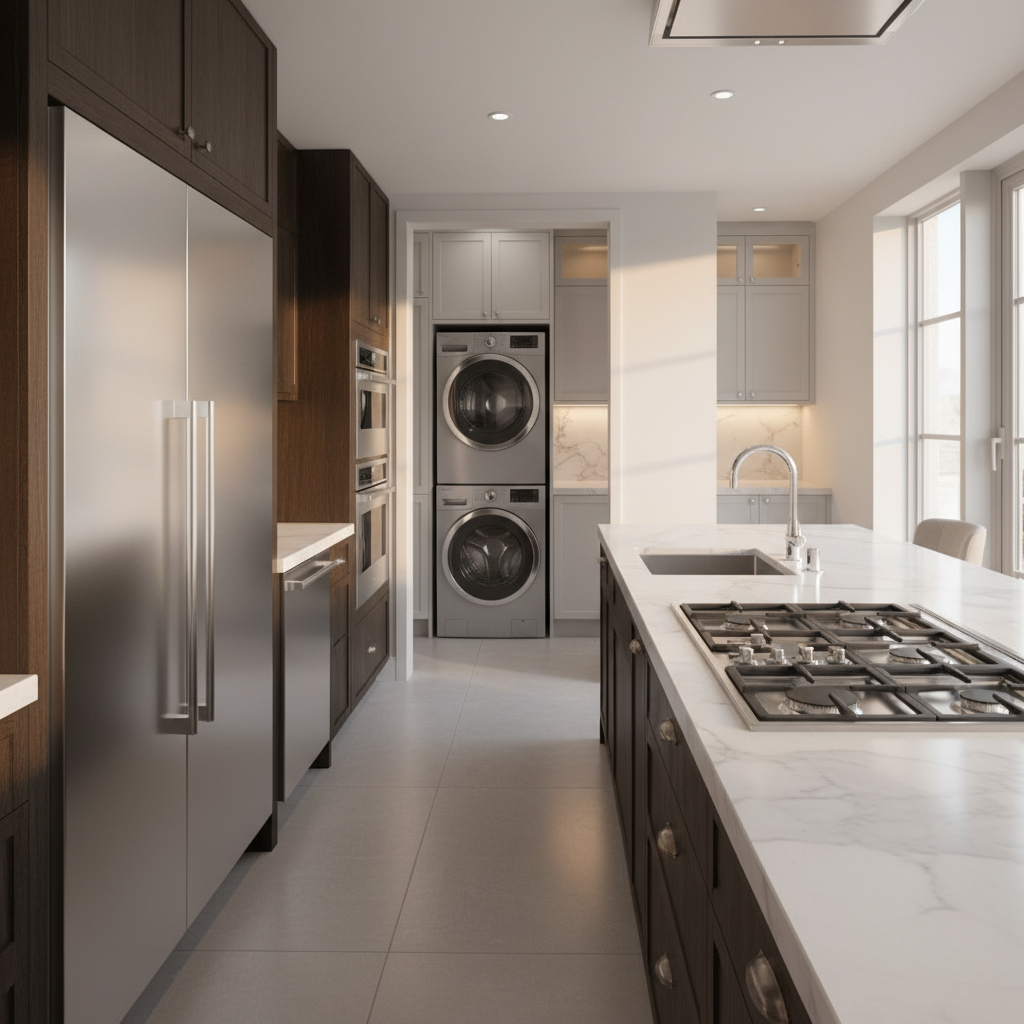 Premium household appliance suite in a luxury home